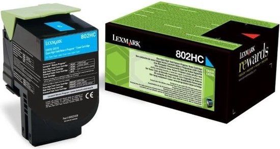 Lexmark 802HC Toner Cartridge - Cyan - 3200 Pages