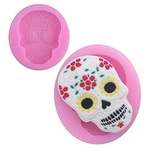DUBENS 2 stuks suikerschedel siliconen vormen schedel vorm om te bakken fondant klei hars cake snoep chocolade cookie, beste voor doden