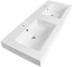 Brauer Solar Lavabo - 120 cm - Marbre minéral - Blanc satiné