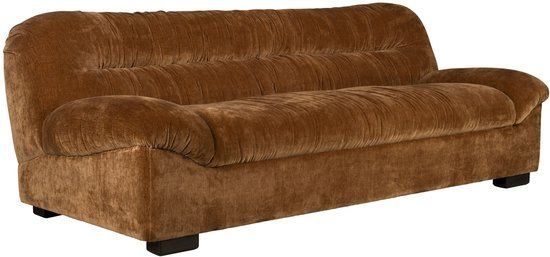 Dutchbone Douglas 3-zitsbank Velours Cognac Bruin