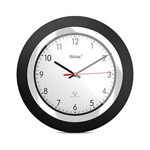Mebus Radiografische wandklok - klassiek model - zwart frame - 24 cm
