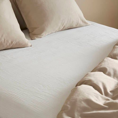 NOUS Living mousseline hoeslaken - off white