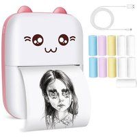 SZSmart Printer C9 Kat gevormde Bluetooth Thermische+11 Papier voor Roze
