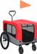 vidaXL Fietstrailer en hondenwagen 2-in-1 rood en grijs