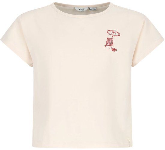 NoBell' Kase T-shirt met grote backprint - Pearled Ivory - Maat 158-164