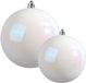 Decoris Grote Kerstballen - 2 Stuks - Parelmoer Wit - Kunststof - 14 & 20 cm