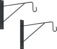 Nature Muurhaken - 2x - donkergrijs - 24 x 35 cm - geplastificeerd verzinkt staal - hanging basket haak