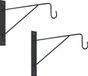 Nature Muurhaken - 2x - donkergrijs - 24 x 35 cm - geplastificeerd verzinkt staal - hanging basket haak