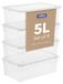 Boîte de rangement - Lot de 4 - 5 litres - Transparent avec couvercle - Sans BPA - 33 x 19 x 11 cm