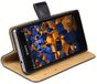 mumbi Echt lederen bookstyle case telefoonhoesje compatibel met Sony Xperia Z1 Compact hoes lederen tas case wallet, zwart