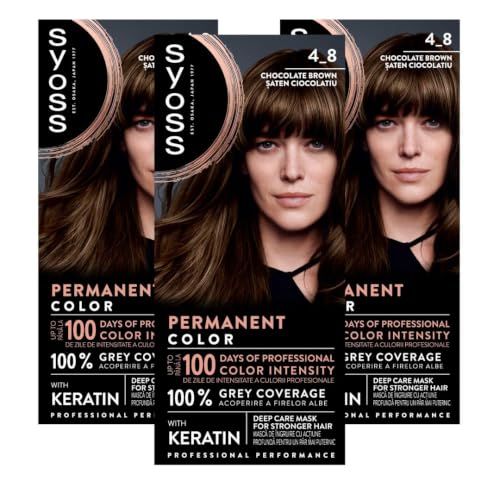 Syoss Coloration 4-8 chocoladebruin, verpakking van 3 (3 x 115 ml)