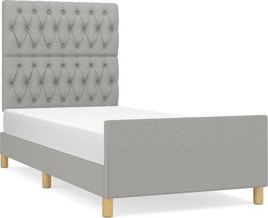 vidaXL Bedframe Stof Lichtgrijs 100x200 cm