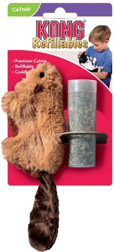 Kong Kat Catnip Bever - Speelmuis - Bruin