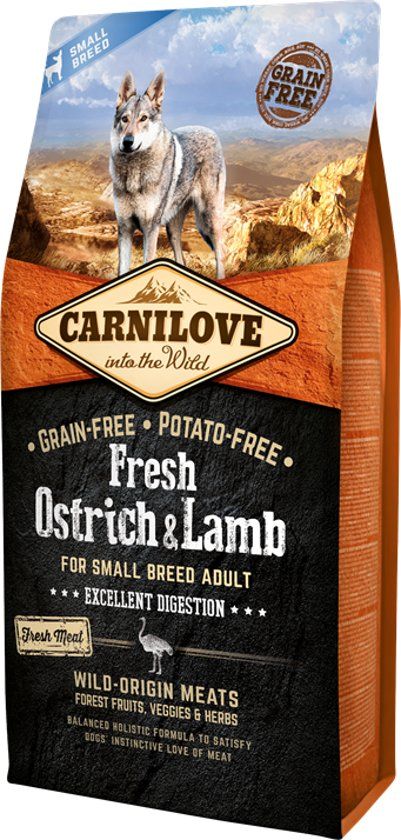Carnilove Dog Fresh Struisvogel met lam klein 6 kg