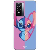 Vivo Hoesje voor Vivo Y76 5G Stitch en Angel in blauw en roze