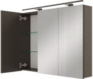 Planetmöbel Spiegelkast ARIA 90 cm Antraciet met Zwarte LED Lamp