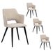 MEUBLE COSY Set van 4 scandinavische eetkamerstoelen, fauteuil met armleuningen, gevoerde zitting van stof, metalen poten, voor keuken, woonkamer, slaapkamer, kantoor, beige, 47x47x80cm