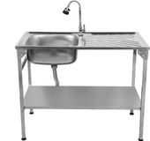 MonsterShop Monster Group BV Opvouwbare camping gootsteen - zilver - 100x50cm - incl. 360° kraan