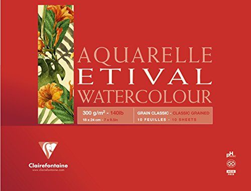 Clairefontaine Etival Aquarelblok - DIN A5 - 10 vellen - 300 g - wit