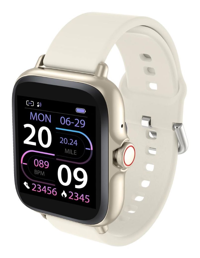 Denver SWC156 Smartwatch - Beige - 1.44" TFT Touchscreen - Heart Rate Monitor - Pedometer - Sleep Monitor - Notifications