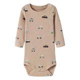 NAME IT BABY romper met print - lichtbruin