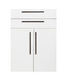 Composad Paar deuren en laden uit de lijn RILEGA voor boekenkasten LB8055 en LB8057, (BxHxD) 73,7 x 101,3 x 31,6 cm, wit gelakt, Made in Italy