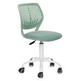 FurnitureR Morandi Kleurrijke bureaustoel, modern design, verstelbaar, draaistoel, computerstoel, zonder arm, voor kinderkamer, thuiskantoor, blauwe stof