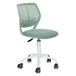 FurnitureR Morandi Kleurrijke bureaustoel, modern design, verstelbaar, draaistoel, computerstoel, zonder arm, voor kinderkamer, thuiskantoor, blauwe stof