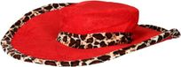 Funny Fashion Chique verkleed hoed pooier/pimp - rood - luipaard details - voor volwassenen
