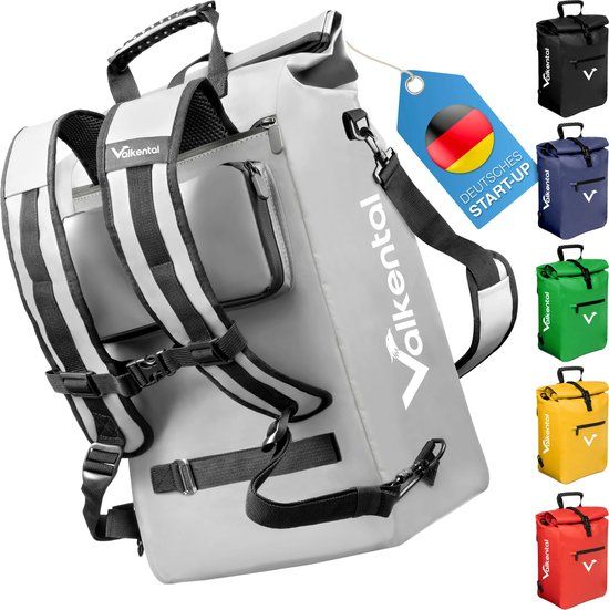 Valkental ValkOne 3-in-1 Fietstas - Grijs Reflecterend - 23L - Waterdicht