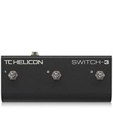 SWITCH-3 TC Helicon SWITCH-3 Robuust accessoirepedaal met 3 schakelaars voor uitgebreide afstandsbediening
