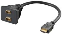 Goobay 68784 Câble HDMI 0,1 m HDMI Type A (Standard) 2 x HDMI Type A (Standard) Noir