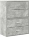 vidaXL Commode met 4 lades 2 stuks 60x31x40 cm hout bewerkt grijs beton