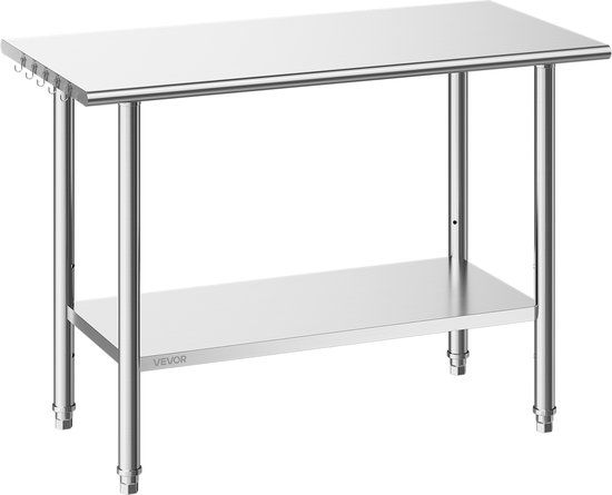 VEVOR roestvrijstalen werktafel voor horeca, 1220 x 610 x 864 mm