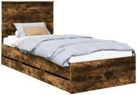 vidaXL Bedframe met lade Rook Eiken 75 x 190 cm Ingenieurshout