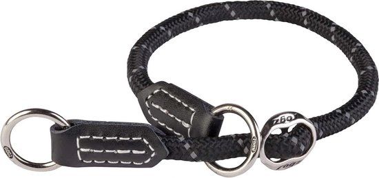 Rogz Rope Sliphalsband Zwart - Hondenhalsband - M 30-35x0.9 Cm