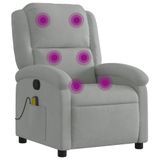 vidaXL Massagestoel Lichtgrijs Stof/Weefsel