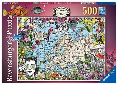 Ravensburger 16760 Europese kaart, eigenzinnige circus 500 stuk puzzel voor volwassenen en kinderen vanaf 10 jaar
