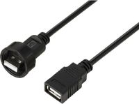 TRU COMPONENTS TC-E13T-MU2-MWA/FU2-NWA-0.5PV-S TC-13543540 USB 2.0-kabel met USB-A-stekker naar IP67-USB-A-bus, 0,5 m