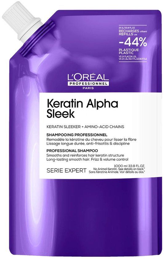 L'Oréal Professionnel Keratin Alpha Sleek Shampoo Refill - 1000ml
