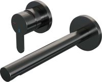 Brauer Gunmetal Edition Robinet de lavabo encastré avec bec droit et rosaces Modèle D2 Gunmetal brossé PVD