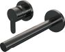 Brauer Gunmetal Edition Inbouw Wastafelmengkraan met Rechte Uitloop en Rozetten Model D2 Gunmetal Geborsteld PVD