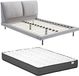 Vente-unique Bedframe fluweel grijs 140 x 190 cm