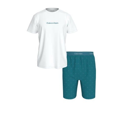 Calvin Klein shortama - wit/petrol