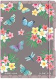 Herlitz Notitieboekje flex PP A4, 40 vellen geruit en 40 vellen gelinieerd, Ladylike botervaas, geperforeerd, Perforation my.book