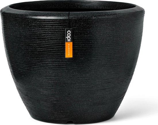 Capi Europe Bloempot bol Arc Granite - 34x25 - Zwart