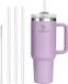 MasterClass Shenzhen Xinyuan Electronic Co., Ltd. Thermosbeker 1100ml RVS met Rietjes - Paars