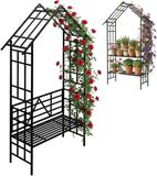 Merkloos / Sans marque Relaxdays Rozenboog - Zwart - 150x247x43 cm - Metaal