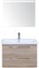 BES LED Como Badmeubelset 80 cm - Grijs Eiken - Keramische Wastafel Wit met Sence Spiegel