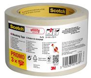 Scotch Masking Tape, Promo Pack van 3 Rollen, 24 mm x 50 m, Beige